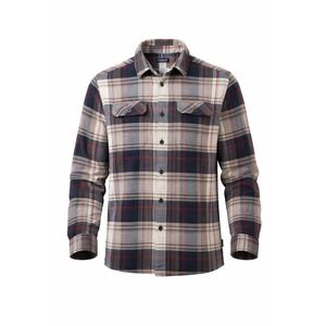 Patagonia Shirt Mens LRG WHT Blue Fjord Flannel 100% Organic FLAP POCKETS